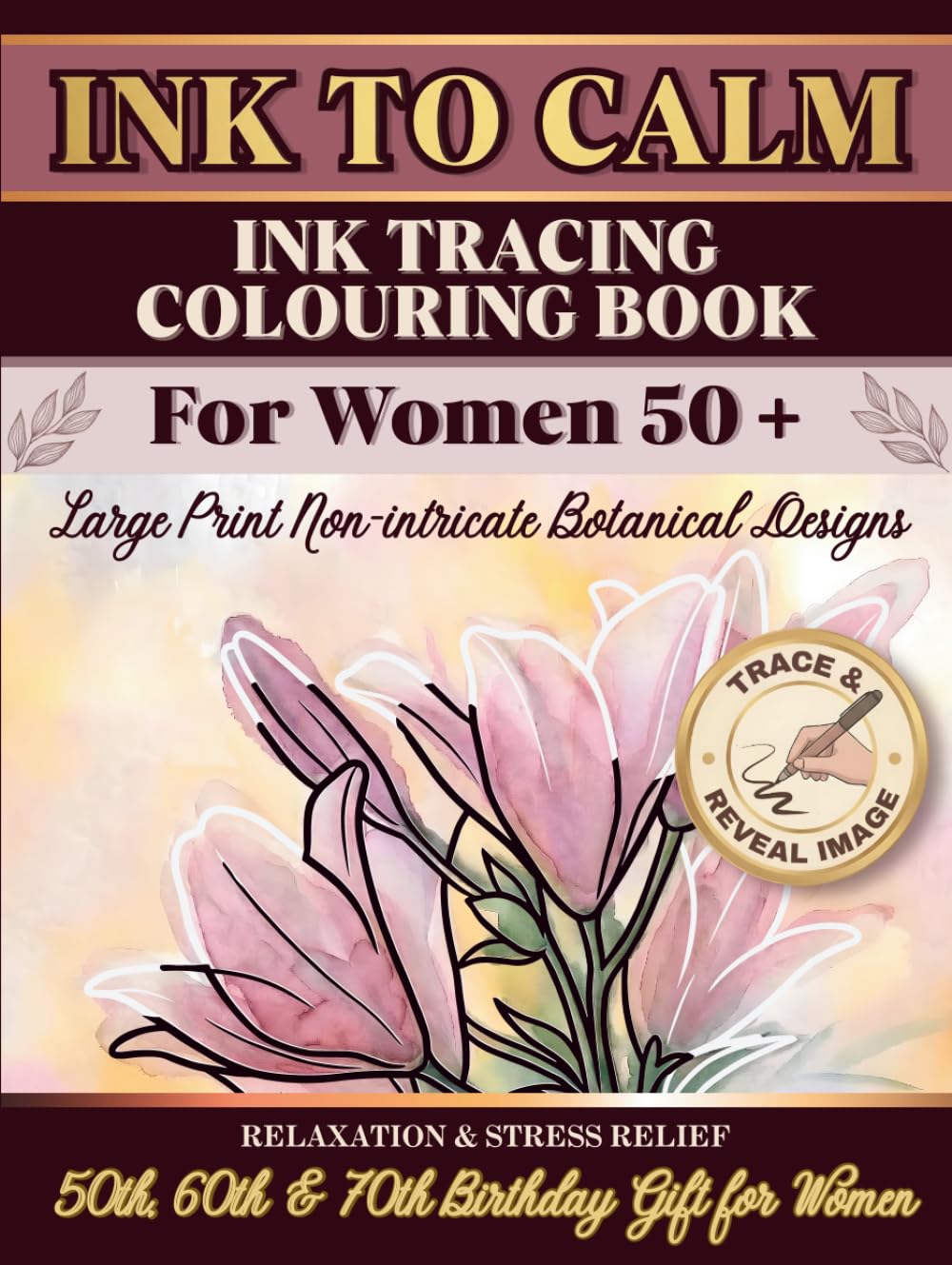 Livre coloriage senior gros caractères contre le stress et la fatigue visuelle