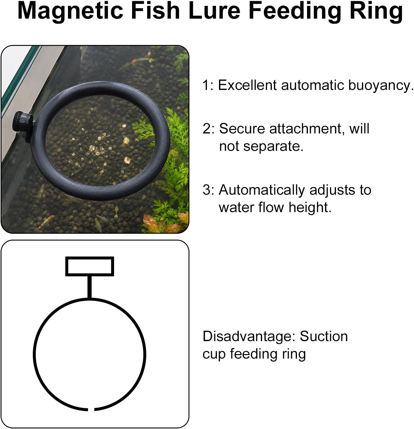 NQEUEPN Magnetic Fish Feeding Ring, Aquarium Floating Feeder image 3