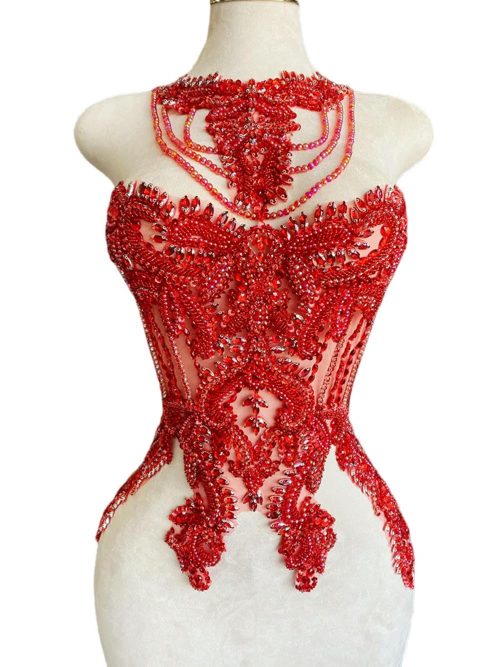 Applique de Corsage en Strass Brillants Faits à la Main, Perles à Coudre, Pierres, Garnitures, Accessoires pour Robe
