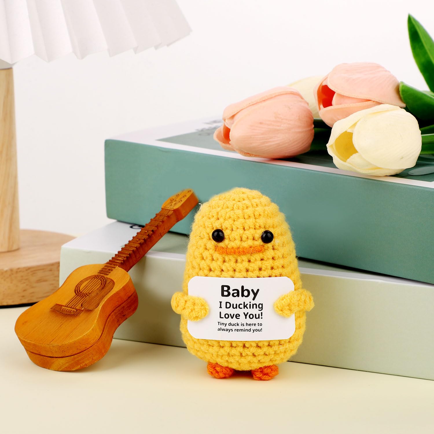 TOYMIS Positive Crochet Duck, I Ducking Love You Emotional Duck Support Doll Positive Animal for Baby Gift Home Decoration - Image 4