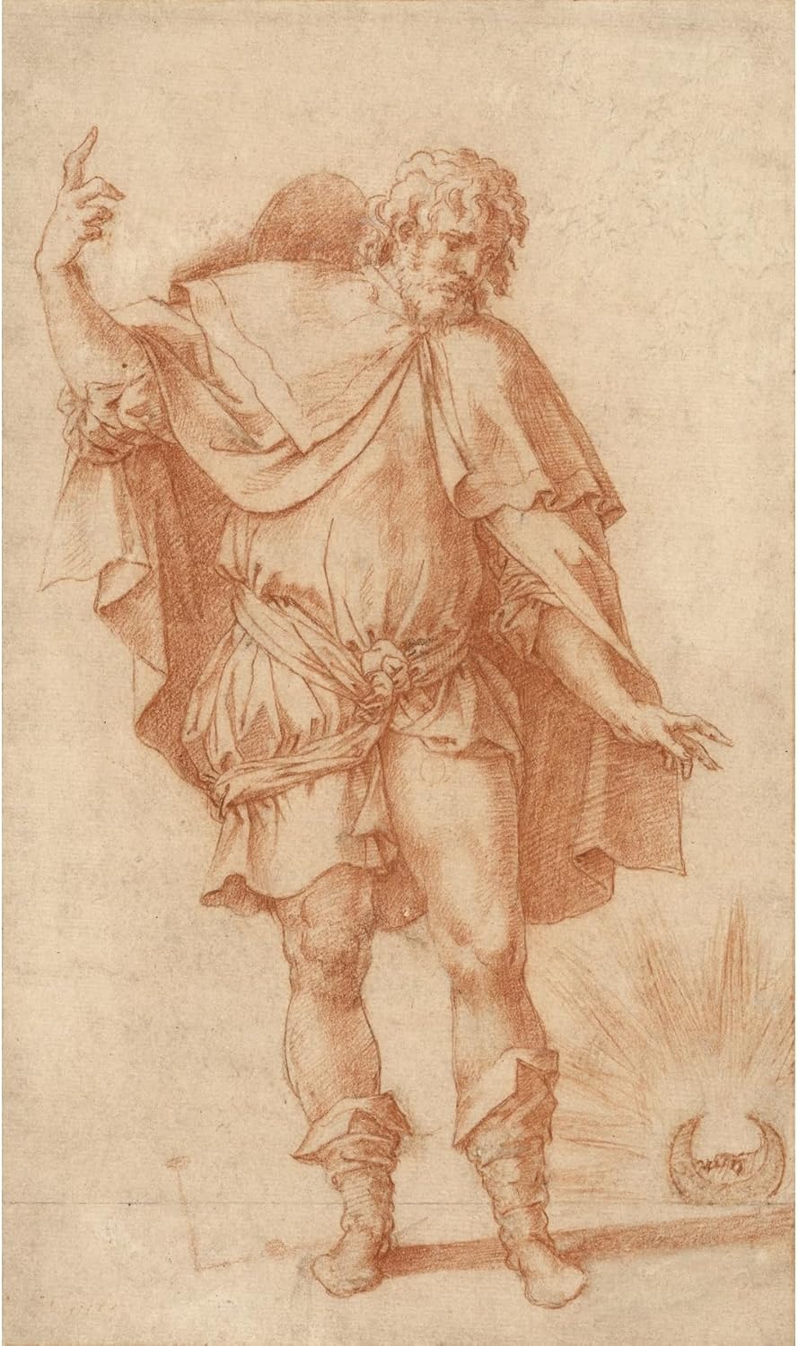 ArtDirect Study of a Male Figure (Empedocles or Saint Roch) (1538-1540) Unframed Art Print Giclee Poster by Rosso Fiorentino - Ready for Framing with Customization Sizes 6x10, 8x14, 12x20, 21x36, 28x48 and 35x60 inches