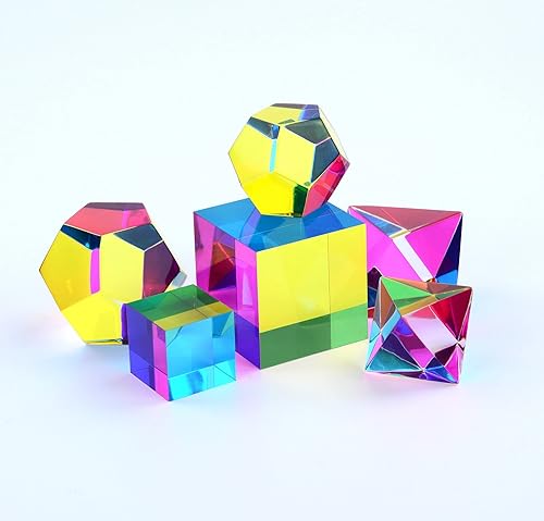 Miniatura 7 de CMY Cubes - The Motus 1.969in (2 pulgadas) - CMY Icosaedron (CMY Cubes) - Poliherdron óptico - Cian, Magenta, Amarillo - Mezcla de colores