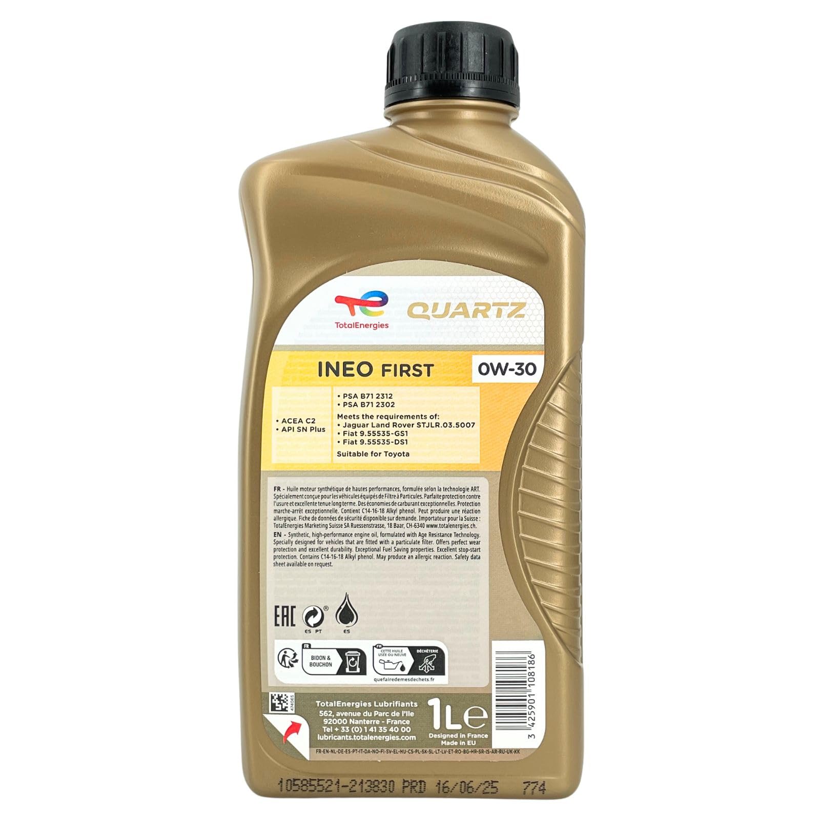 Total Quartz Ineo First 0W-30 4x1 Liter - Motoröl - 4L