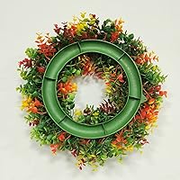 Vista 6 de Decoración de otoño – Corona artificial de otoño de 16 pulgadas – Decoraciones de otoño para Acción de Gracias, Halloween, granja, cosecha