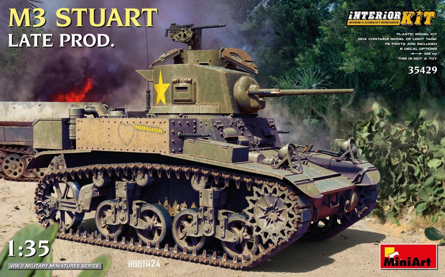 Mini Art 35429 1:35 US M3 Stuart Späte Prod. Interior - originalgetreue Nachbildung, Modellbau, Plastik Bausatz, Basteln, Hobby, Kleben, Modellbausatz, Zusammenbauen, unlackiert
