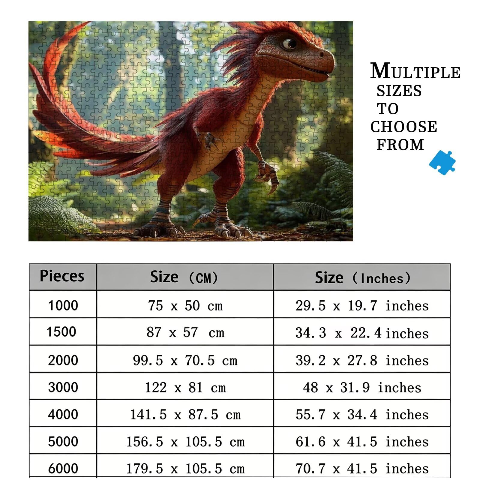 Puzzle leśne, 5000 elementów, trudne puzzle, drewniane puzzle dla całej rodziny, zestaw "zrób to sam", dla dorosłych, nadają się jako dekoracja ścienna i prezenty dla kobiet, temat: dinozaury 8p-726