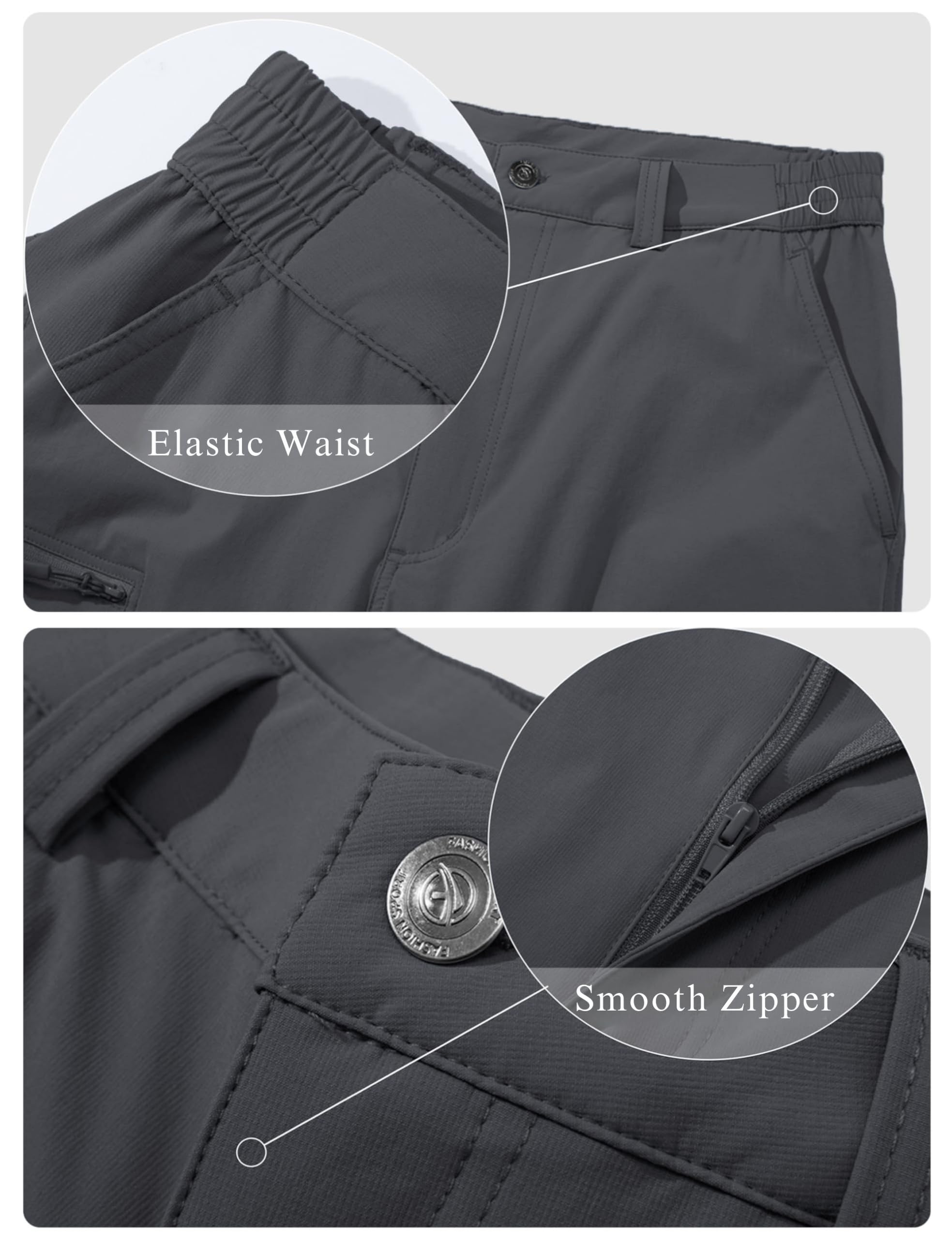 MAGCOMSEN Men's Hiking Pants 6 Pockets,Water Resistant Ripstop Outdoor Pants,Lightweight Quick Dry Fishing Work Pants - 5