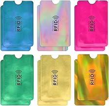 12 Pack RFID Blocking Credit Card Sleeves Credit Card Sleeves RFID Blocking Card Holder Anti-Theft RFID Contactless Card Protector for Men and Women, Multicolor, 9x5.5cm,, Multicolored