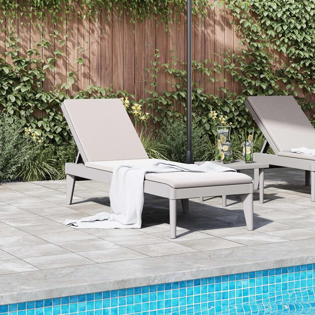 Sonnenliege Grau 186x60x29 cm PP Gartenliege Rattan-Optik