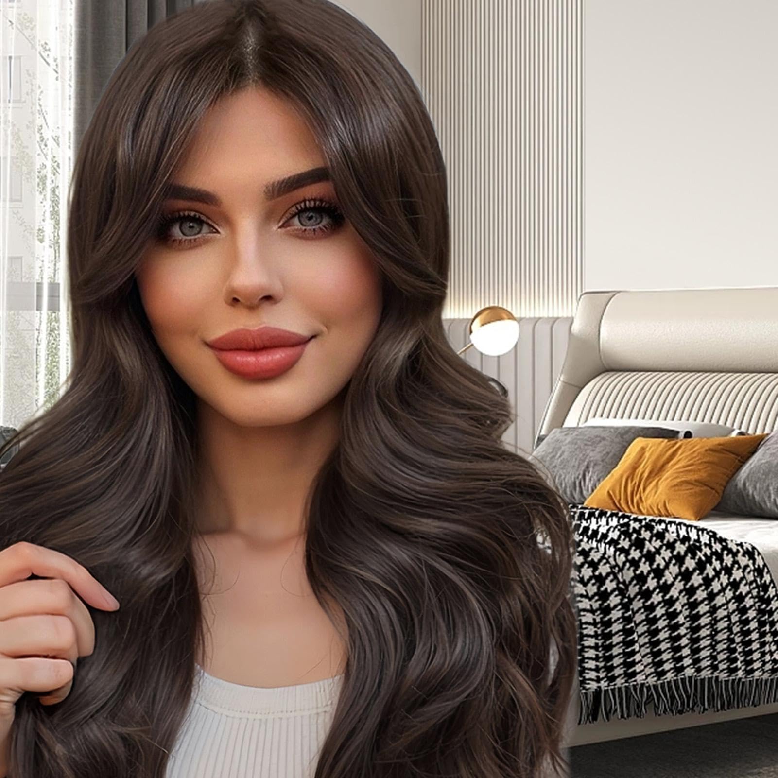 Donne parrucche per capelli naturali, parrucche da costume da donna Wavy