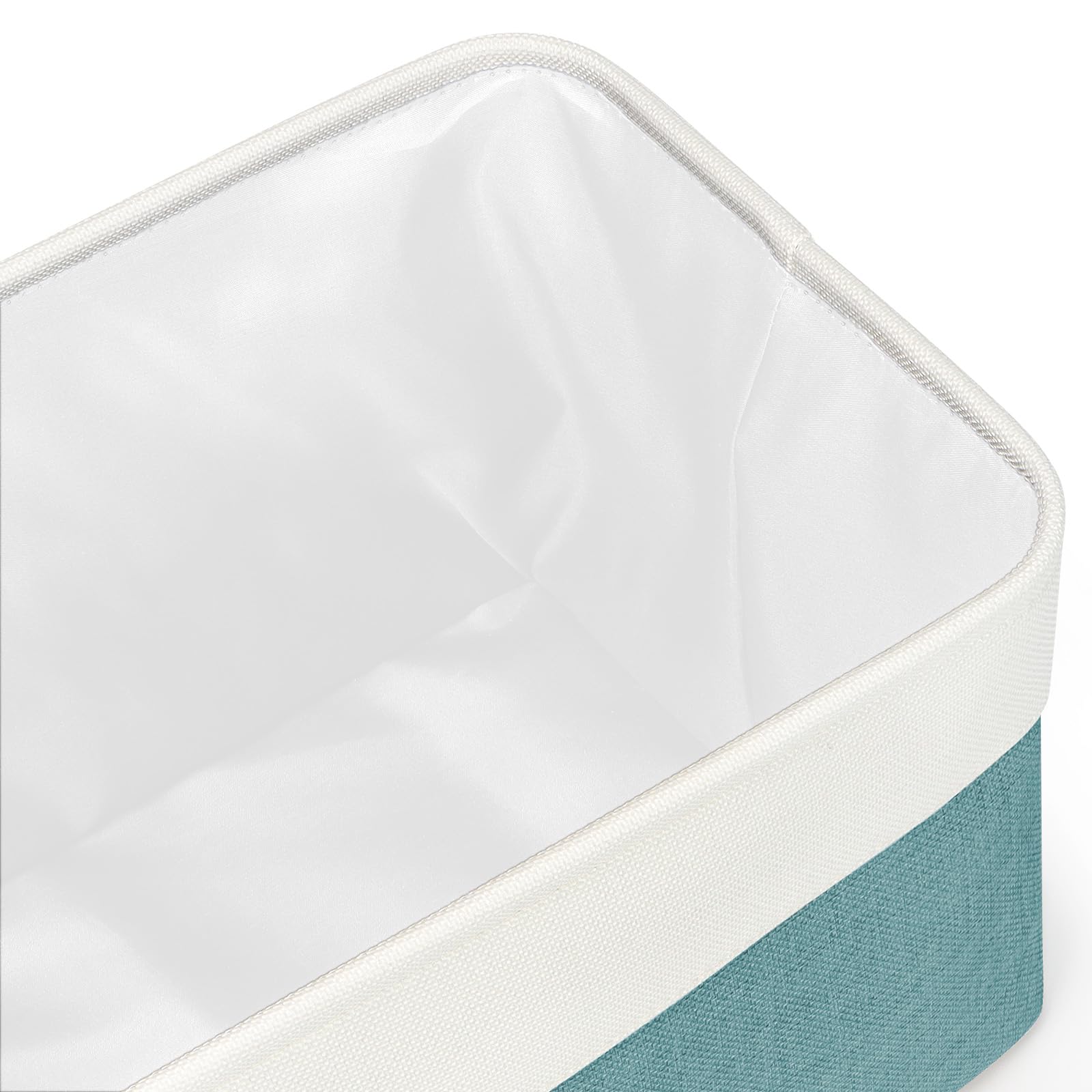 Faltbarer Aufbewahrungskorb aus Stoff, Würfel mit robusten Griffen, Schrank-Organizer, Behälter für die Organisation von Regalen, Schubladen, 3 Stück, 38,1 x 25,4 x 24,1 cm, Blaugrün