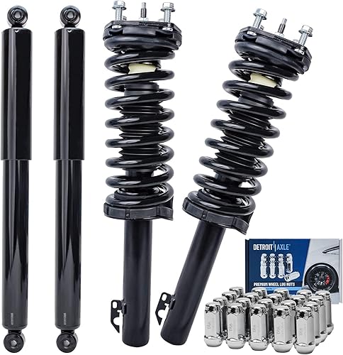 Miniatura 68 de Detroit Axle - Kit de amortiguadores de 6 puntales para Chevrolet Cruze Volt 2011-2012, puntales delanteros con resortes helicoidales barras
