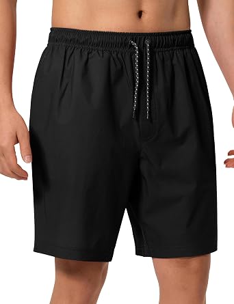 Mens Swim Trunks 8 inch Inseam Mesh Liner Quick-Dry Lightweight 4-Way Stretch Bathing Suit Swimming Trunks for Men UPF 50+