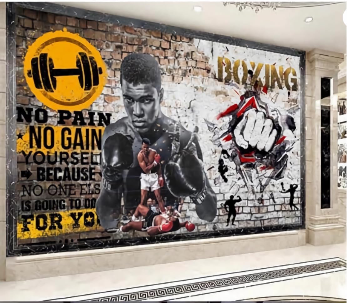 Niestandardowe dowolny rozmiar sport siłownia 3D zdjęcie tapeta podnoszenie ciężarów boks industrialny wystrój mural tapety 3D-430 cm x 300 cm