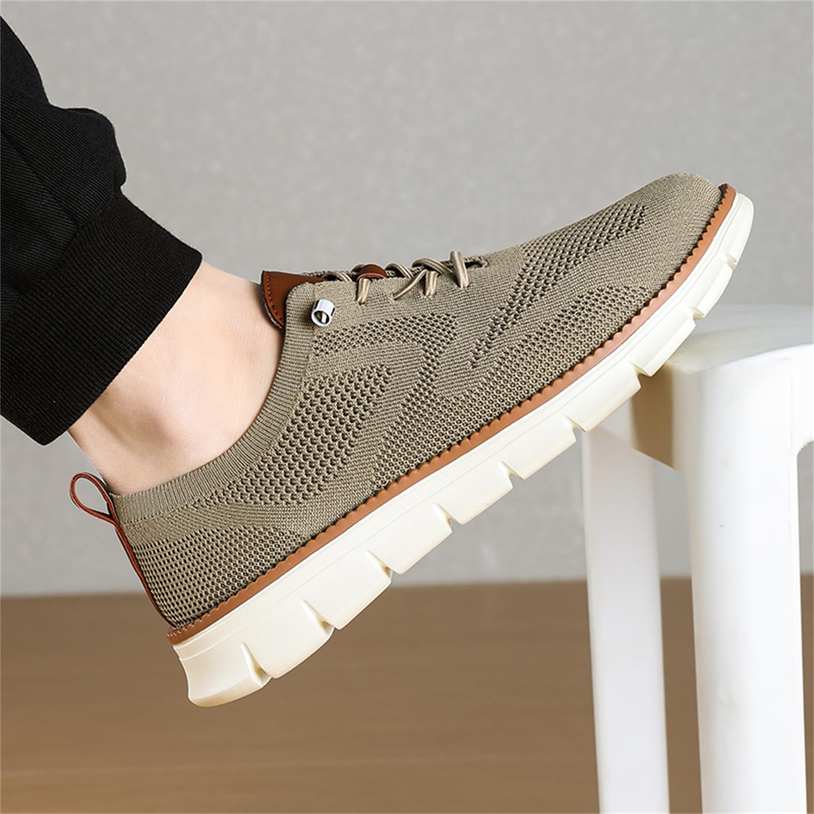 Walkair - Chaussures Orthopédiques Ultra Confortables Homme Oxfords, Chaussures de Ville Décontractées Respirantes, Mocassins Légers à Lacets pour Marche