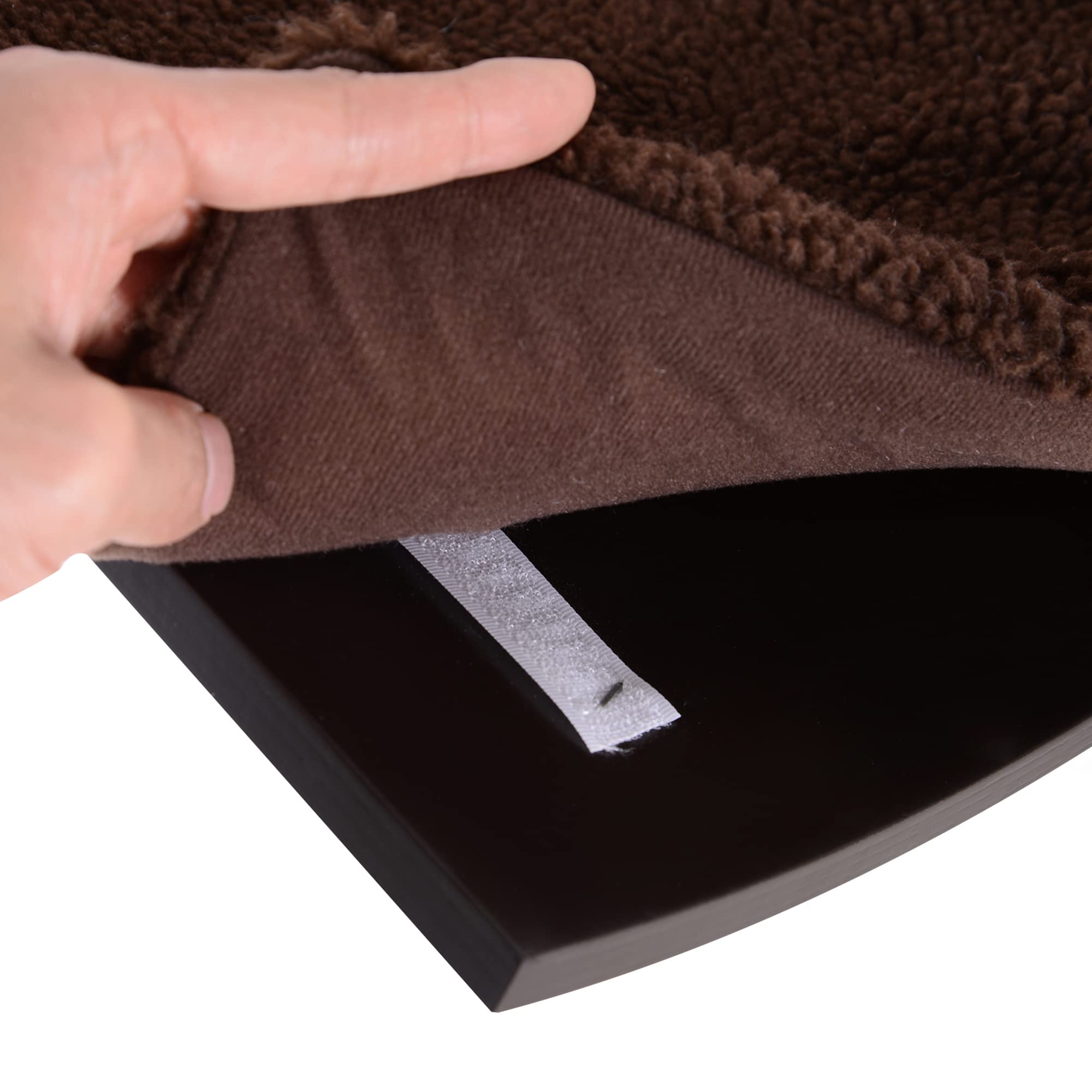 PwaHut Kletterwand Katzen Katzen Kletterwand Katzenregal, Wandmontage Plüschauflage, Wand Katzenmöbel bis zu 4,5 kg, Braun