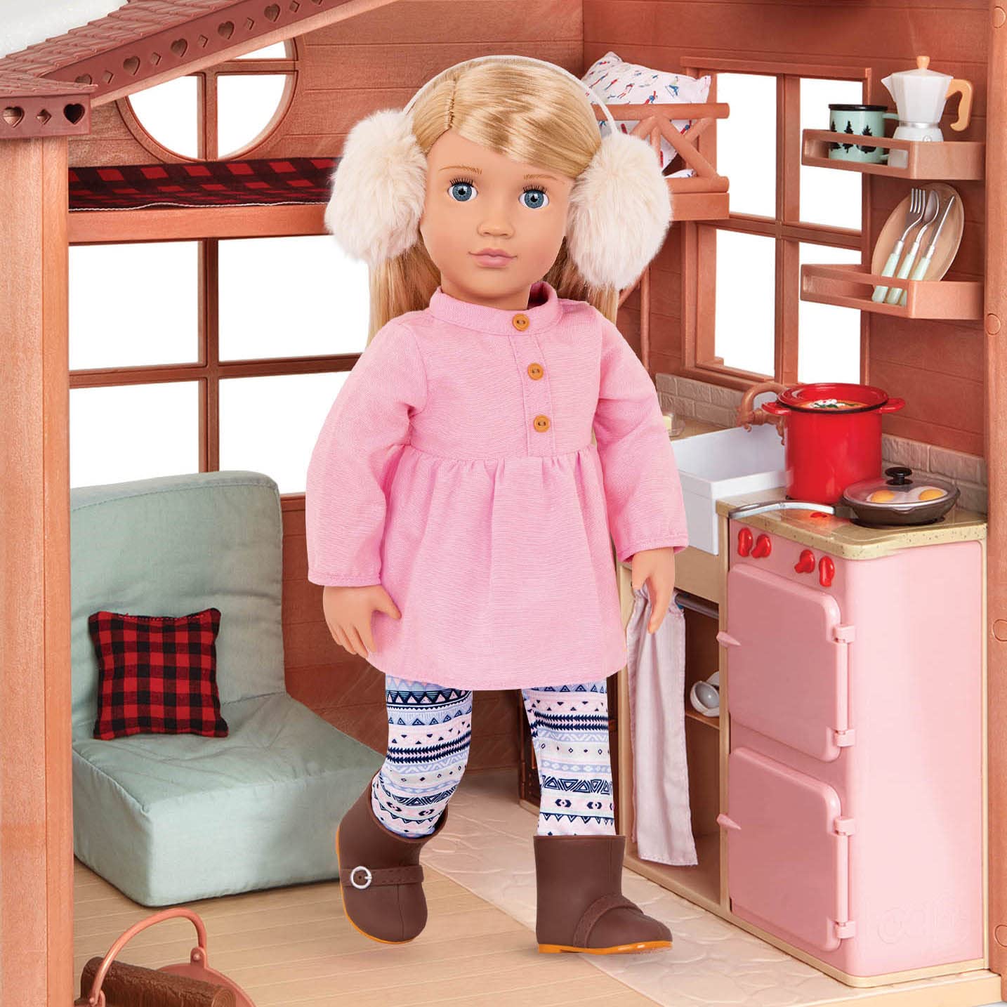Our Generation - Katelyn - 46 cm große, bewegliche Eiskunstlaufpuppe - Blondes Haar & Blaue Augen - Eislauf-Outfit - Vorgetäuschtes Spiel - Spielzeug für Kinder ab 3 Jahren