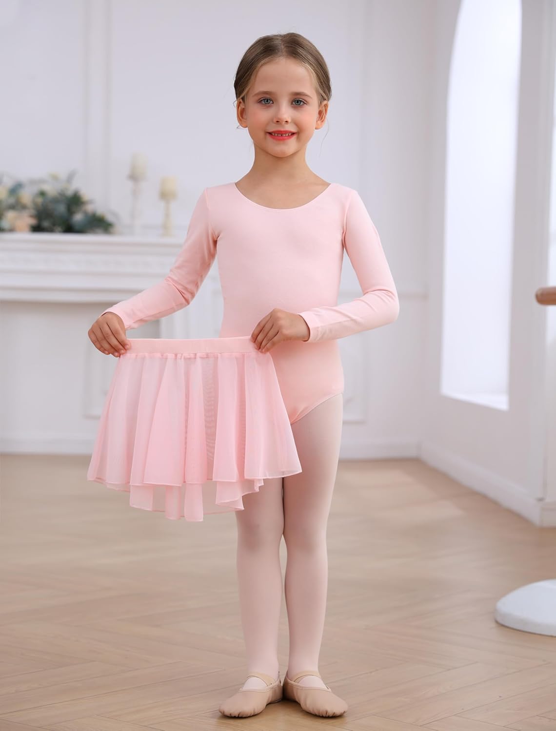 Ballet Leotards Skirt and Tights Combo for Girls Toddler Dance Classical Gymnastics Leotard Dresses Tutu - Image 2