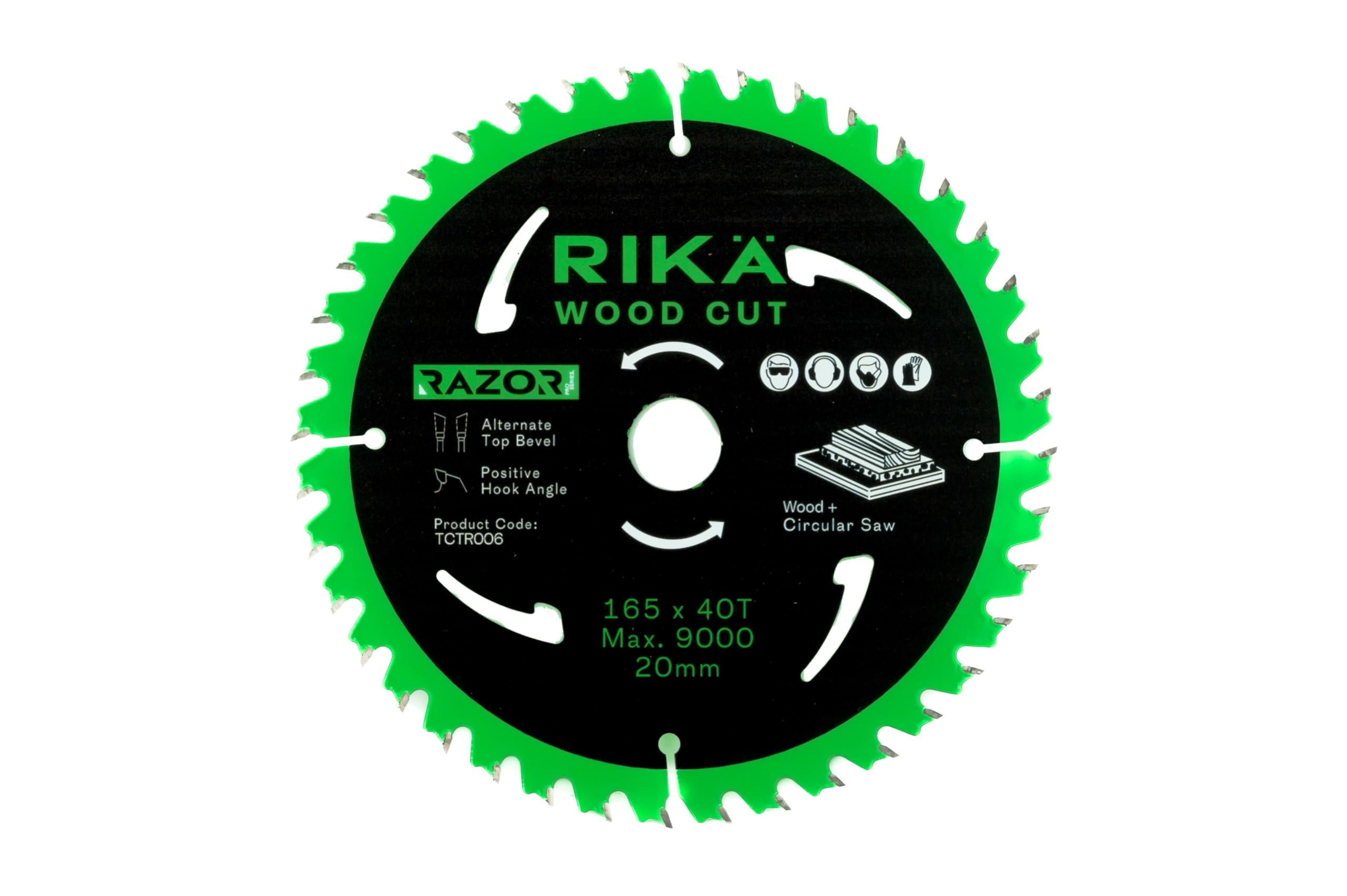 Rikä TCTR006 Razor Pro TCT Circular Saw Blade 165mm x 40T x 20mm