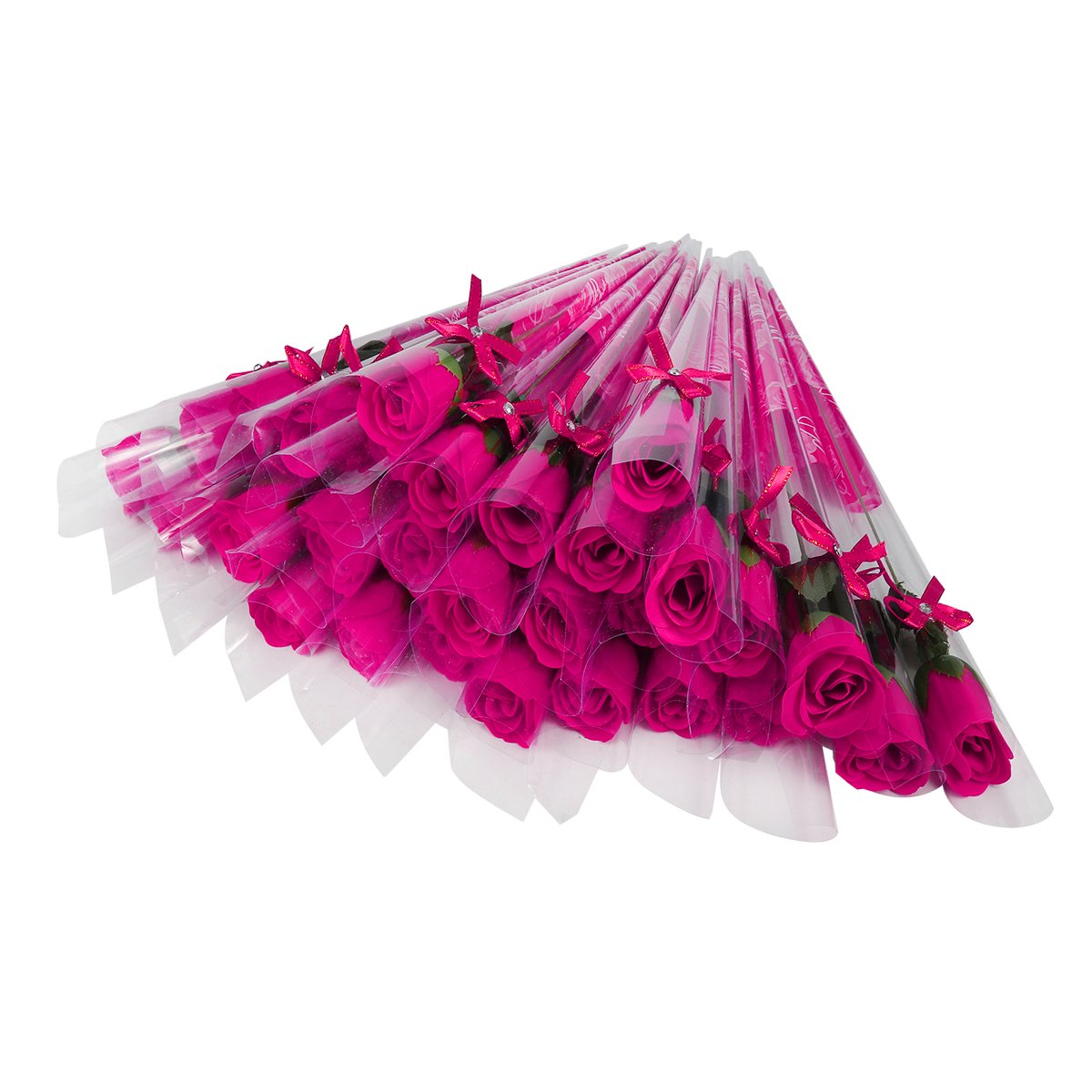 38 Stück Rosen aus Seife Gastgeschenk Pink Fuchsia Rose Blütenblatt Bad Körper Seife Hochzeit Party Geschenk Deko für Valentinstag Muttertag Jahrestag