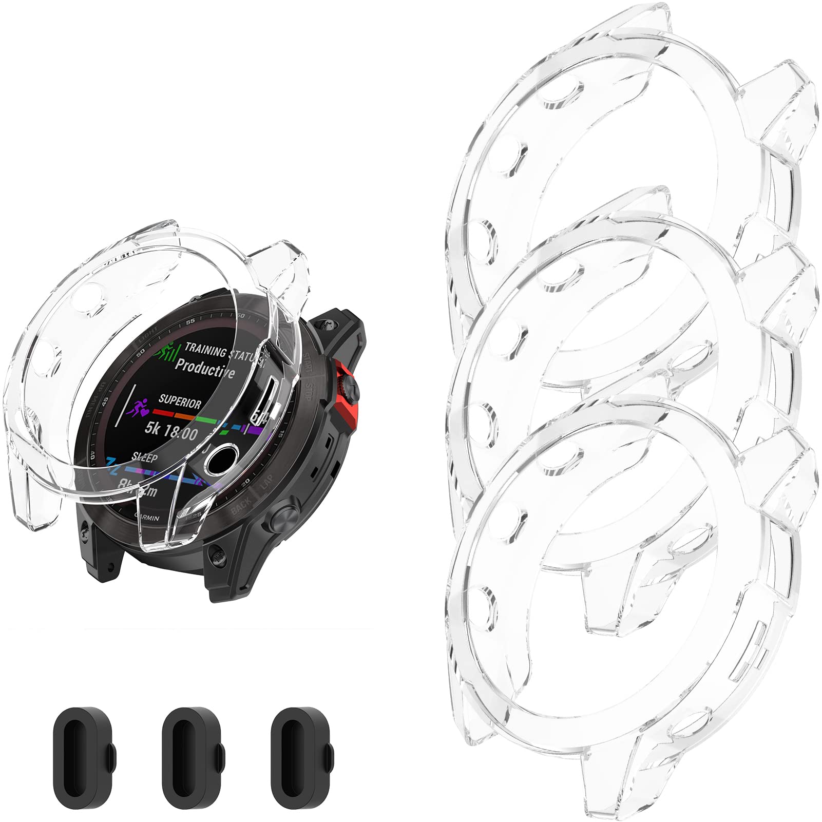 Case Cover for Garmin Fenix 7/Fenix 7 Solar/Fenix 7 Sapphire Solar, Soft TPU Protective Case Frame Bumper for for Fenix 7 Watch Accessory (Not for 7S/