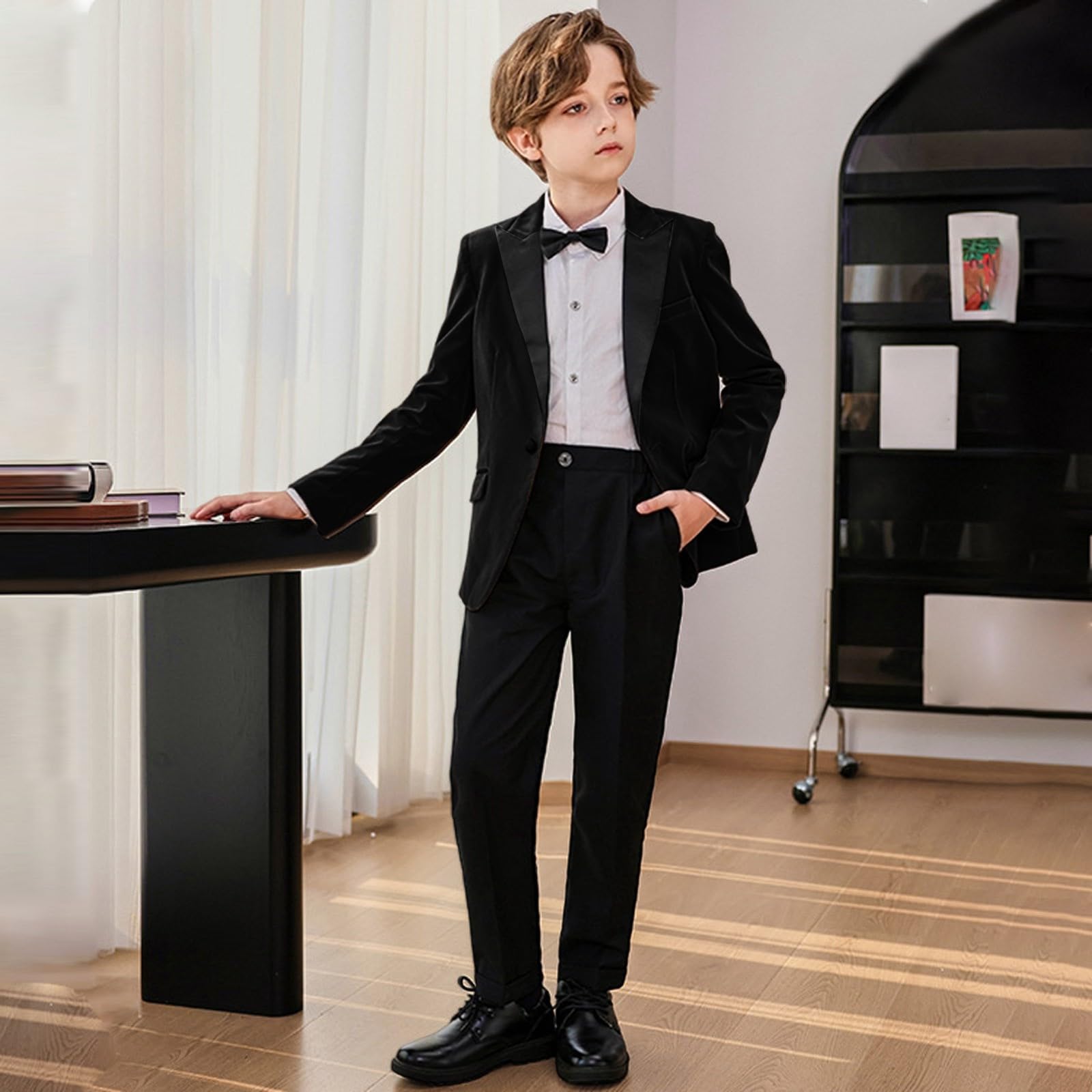 Generisch Festliches Vierteiliges Jungen-Ensemble für Winter -Stil Hemd Elegantes Outfit Kleine Gentlemen 1 bis 14 Jahre