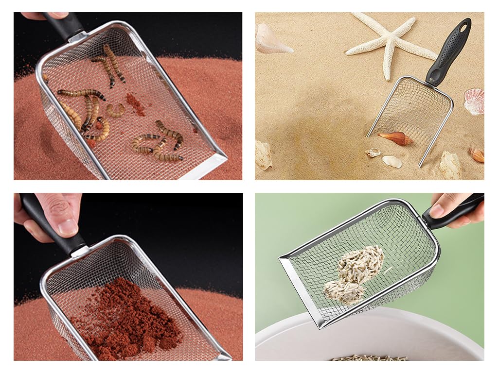 2PCS Filtri da Giardino in Acciaio Inox, 3.8/5MM Setaccio a Rete per Terreno con Manico, inviare 2 Ganci Adesivi, Setaccio da Giardino, Colino per Compost, Setaccio per Vasi, per Sabbia, Ghiaia