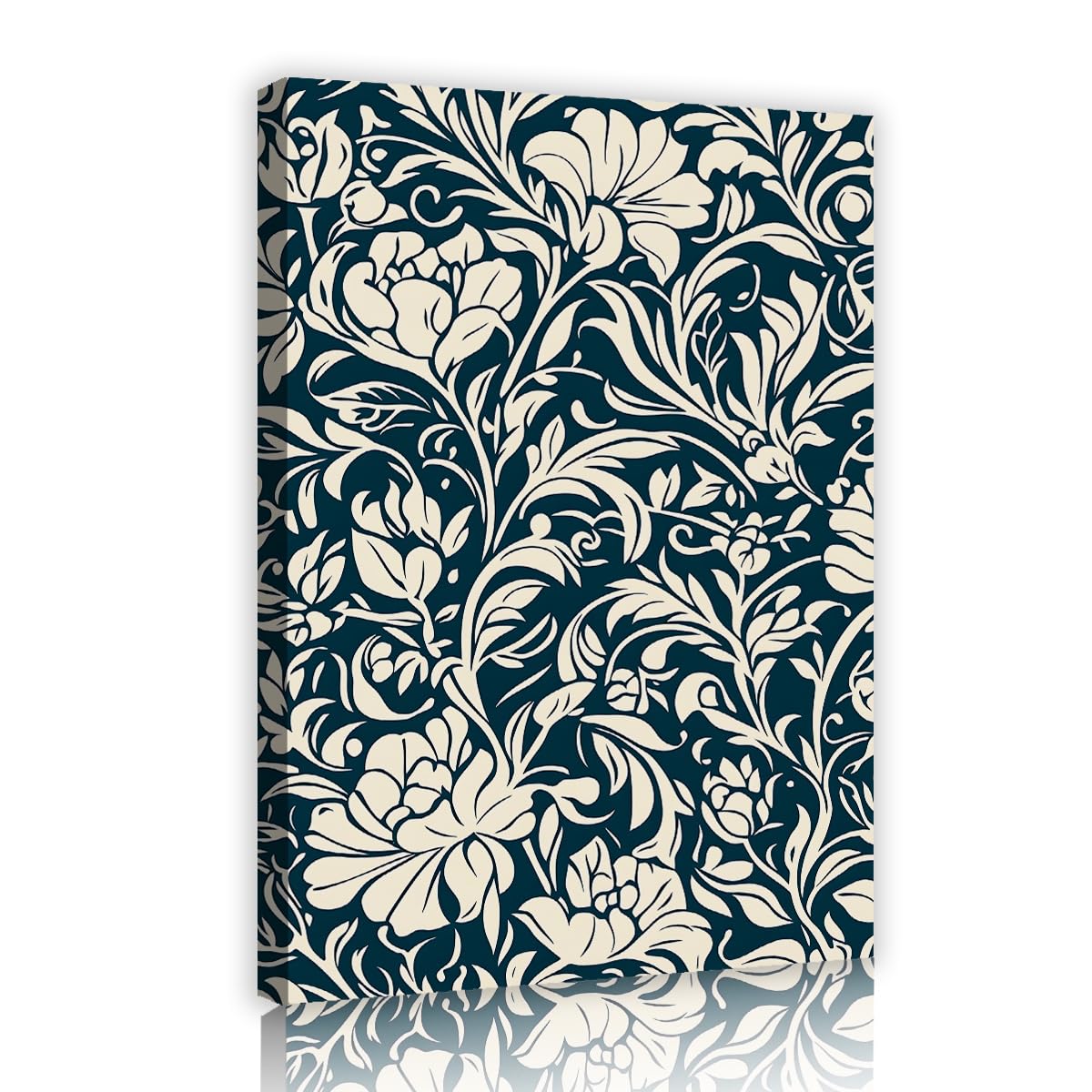 TOANGWALL William Morris Style Canvas Wall Art Flower Poster Botanical Vines Pictures Vintage Leaf Artworks Painting for Hallway Home Office Decor 80x120cm