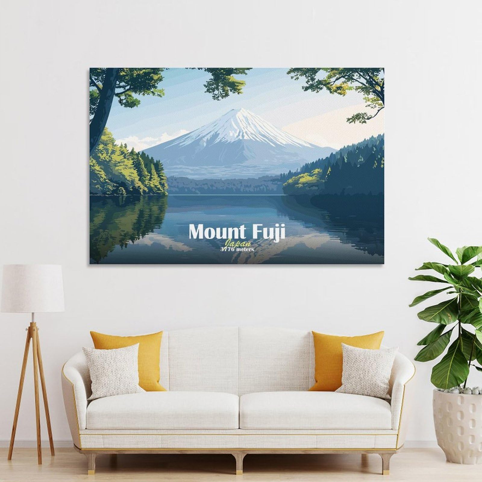 Junmoney Mount Fuji Landscape(2) Canvas Wall Decor, 20x30inch(50x75cm), for Home Lounge, Bedroom Or Reading Nook, Modern Wall Decor for Cosy Interiors
