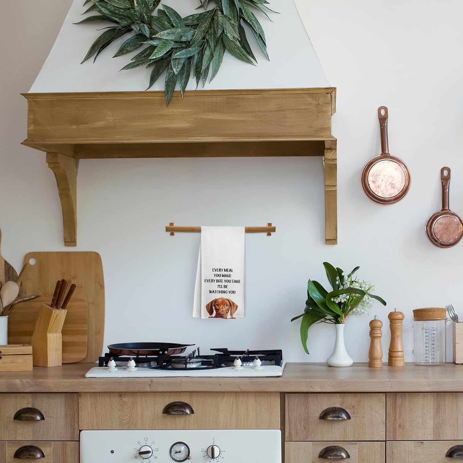 Funny Vizsla Dog Kitchen Towels, Vizsla Dog Gifts for Women Men, Every Meal You Make Every Bite You Take Dogs Dish Towels, Cute Dogs Themed Hand Tea Towel for Bathroom Kitchen Decor, 16x24 In - Image 3