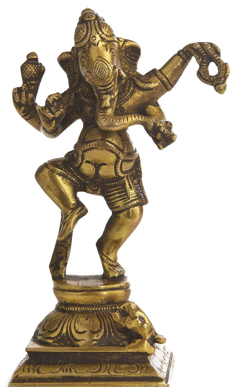 Baby Ganesha en laiton massif sculpture haut de gamme finition naturelle