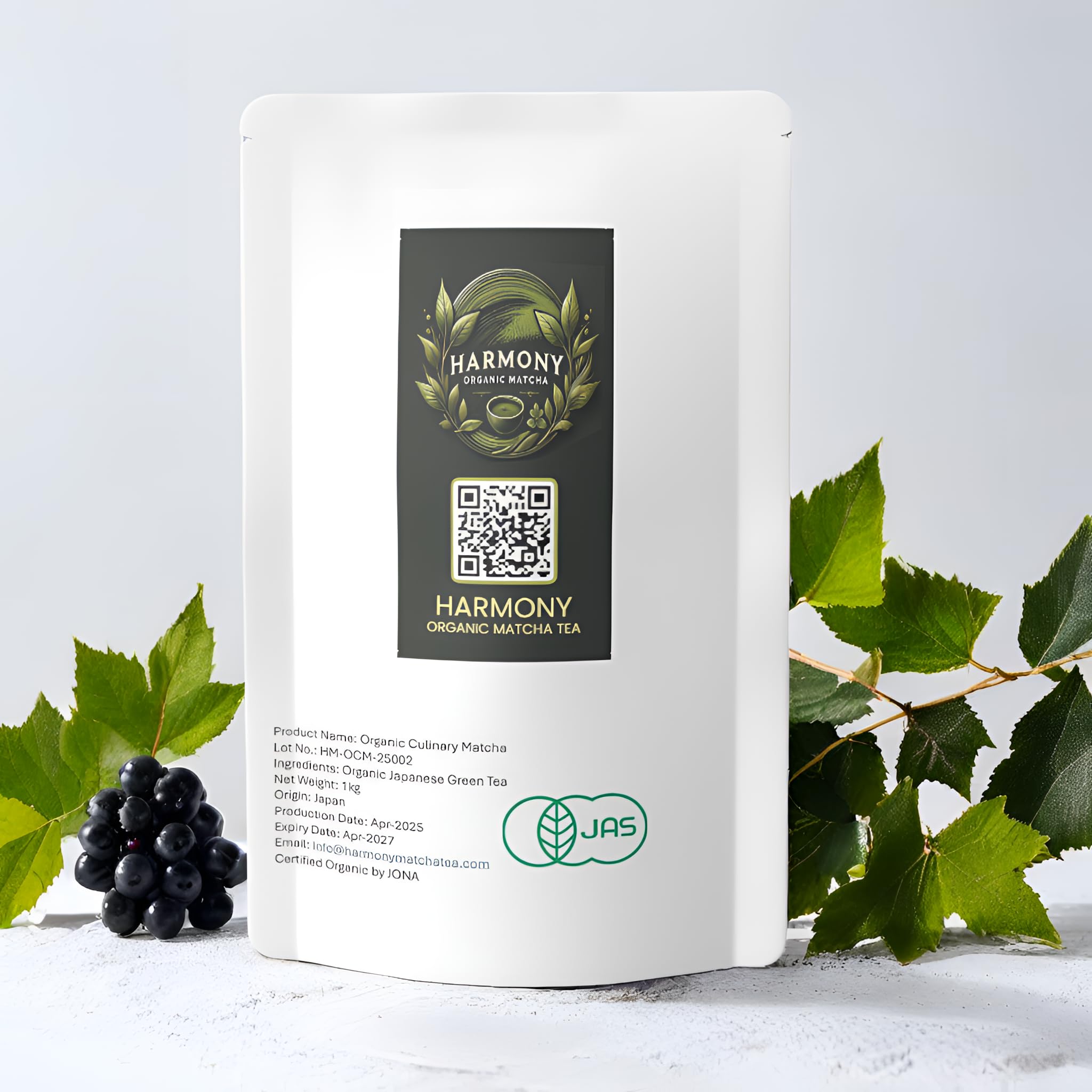 Organic Japanese Matcha Tea Premium Culinary Grade 1000g Bulk Pouch - 2nd Harvest Grade - USDA JAS Organic — view 2