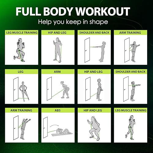 Miniatura 8 de WHATAFIT Bandas de resistencia, bandas de ejercicio, bandas de resistencia para entrenamiento, bandas de entrenamiento con asas para hombres y