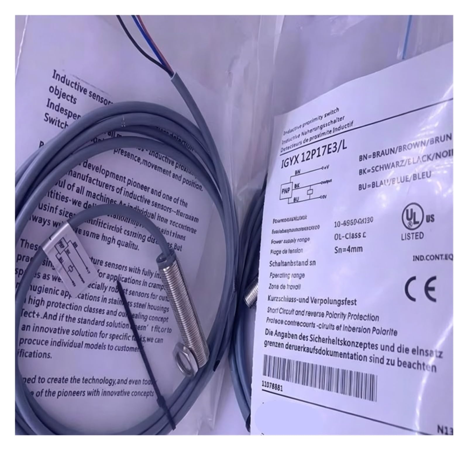 CJKXPZMH 1pcs Proximity switch IGYX08N37B3/S35L IGYX08P37B3/S35L IGYX18N37B3/L IGYX18N37B1/L IGYX18P17E3/L IGYX12N17E3/S14L sensor(IGYX08P37B3-S35L)