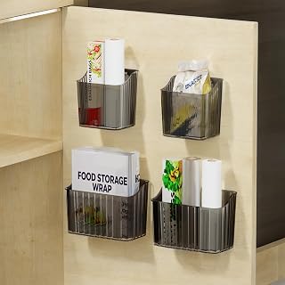 PAVSTINE 4 Pcs Kitchen Cabinet Door Storage Box, Self-Adhesive Without | Without Track, Kitchen Cabinet/Bathroom/Refrigerator Pantry Organizer, Kitchen Cabinet, Modern