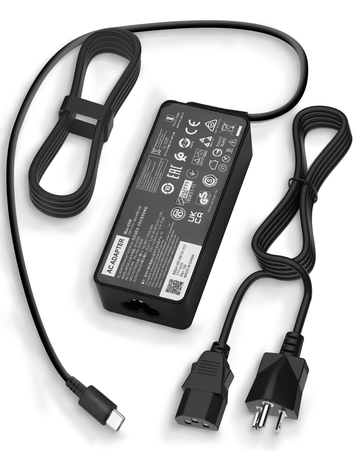 USB C Laptop Charger for Lenovo/Dell/HP/Acer/Asus-65W Type C Laptop Charger for Chromebook