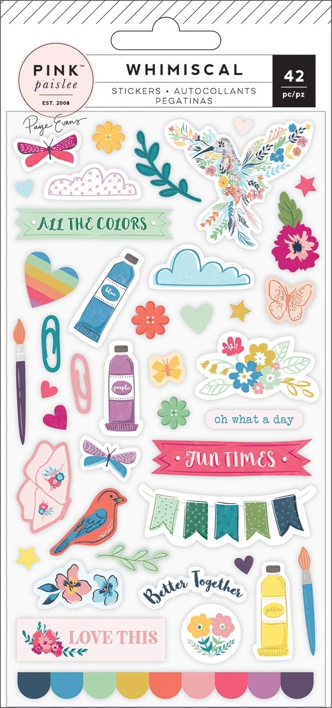 American Crafts Paige Evans Puffy Stickers, Multi