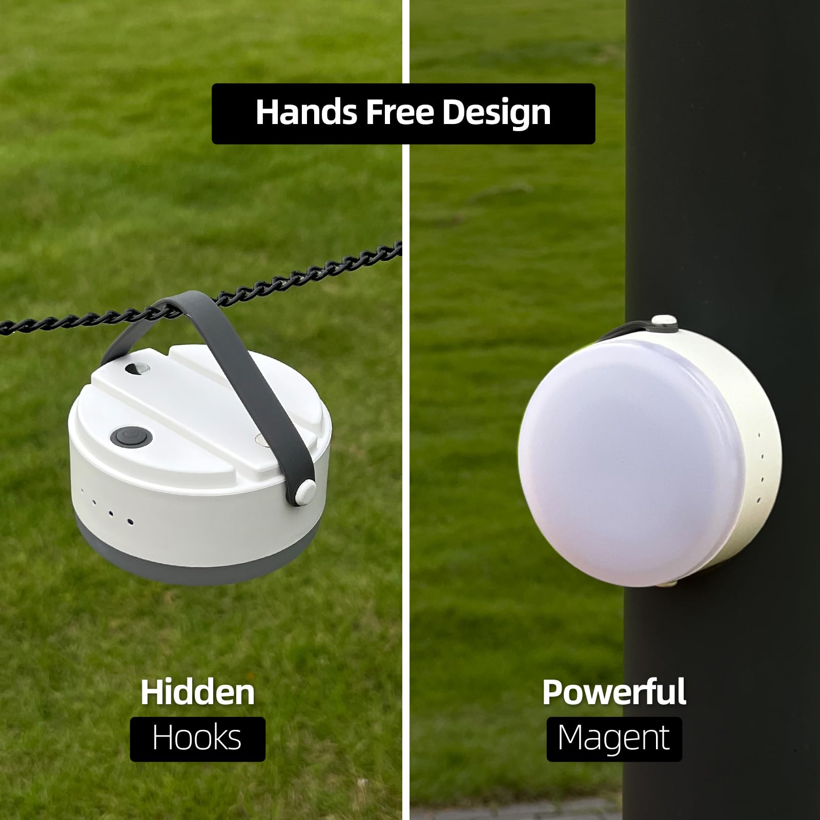 Lampe d'urgence LED de camping, lanterne portable rechargeable 2000 mAh pour tentes, extérieur, cabines de fournisseur, mini lumière de 134 g avec luminosité à intensité variable, chargement