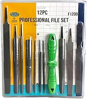 Vista 4 de Juego de archivos profesionales de 12 piezas 10 limas y 2 asas intercambiables Diversas formas Estuche de vinilo 10 pulgadas (10.0 in) a 6
