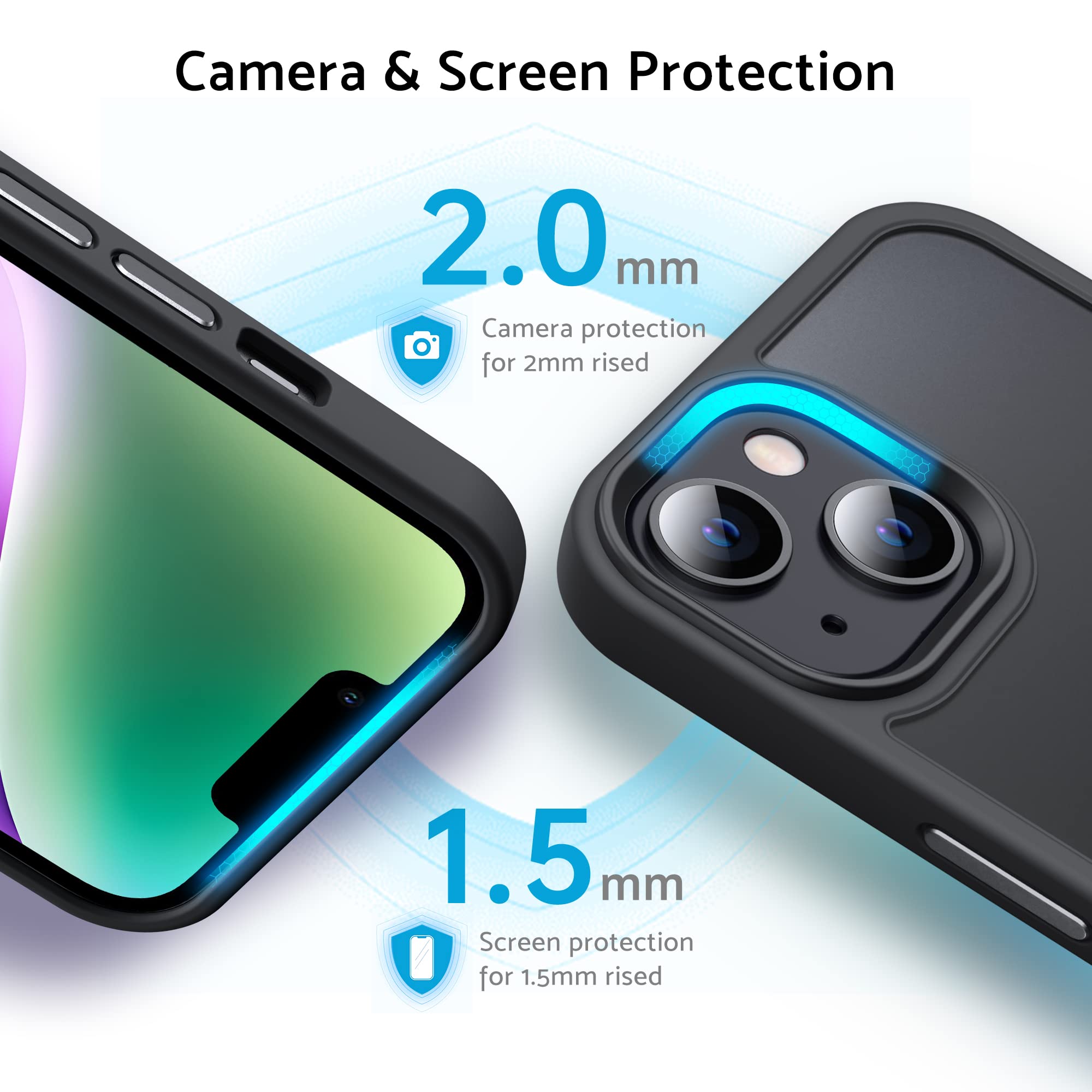 Anqrp Custodia Matt Kada per iPhone 13, sottile [Compatibile con MagSafe] Custodia protettiva magnetica e traslucida