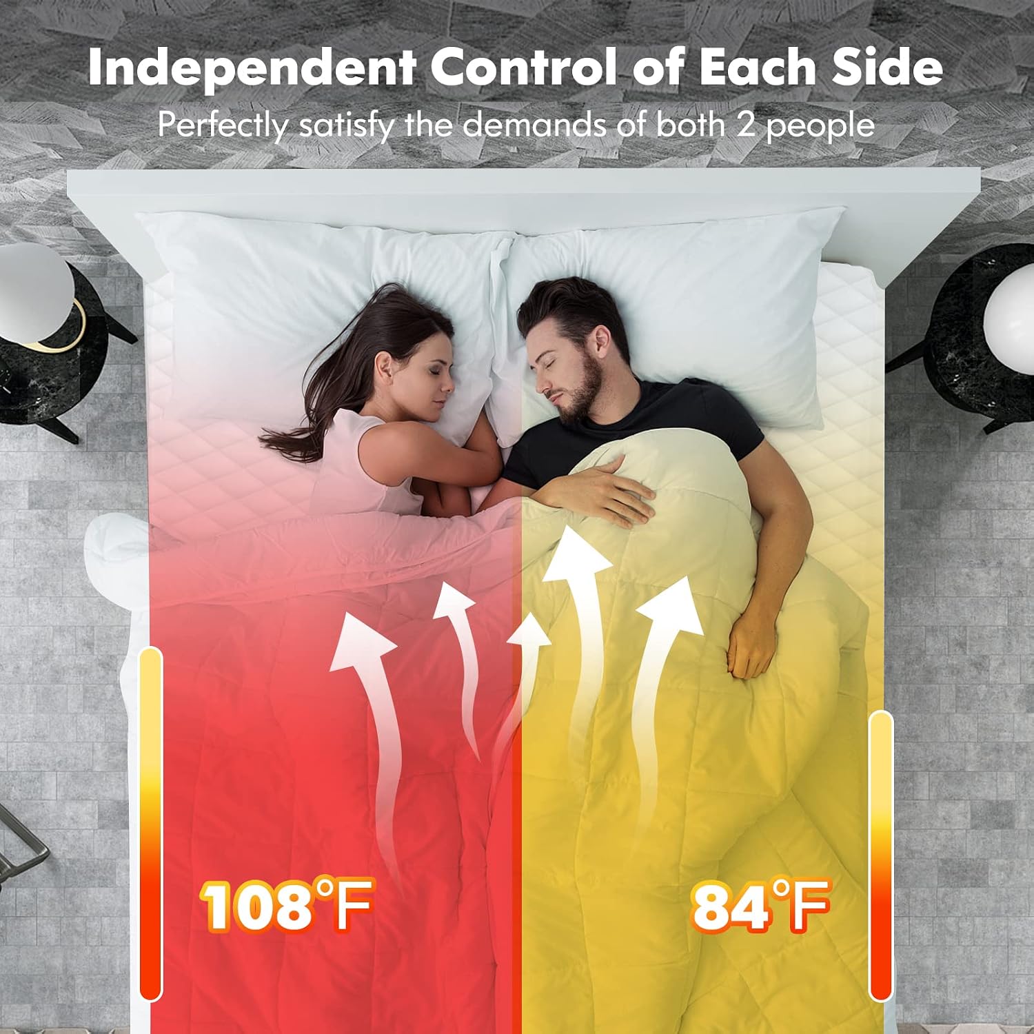 Giantex Heated Mattress Pad Queen - 60” x 80” Quilted Electric Bed Warmer w/ 10 Heating Levels, 8H Auto Off, 1-12H Timer, Double Controller, Overheat Protection, Electric Mattress Pad