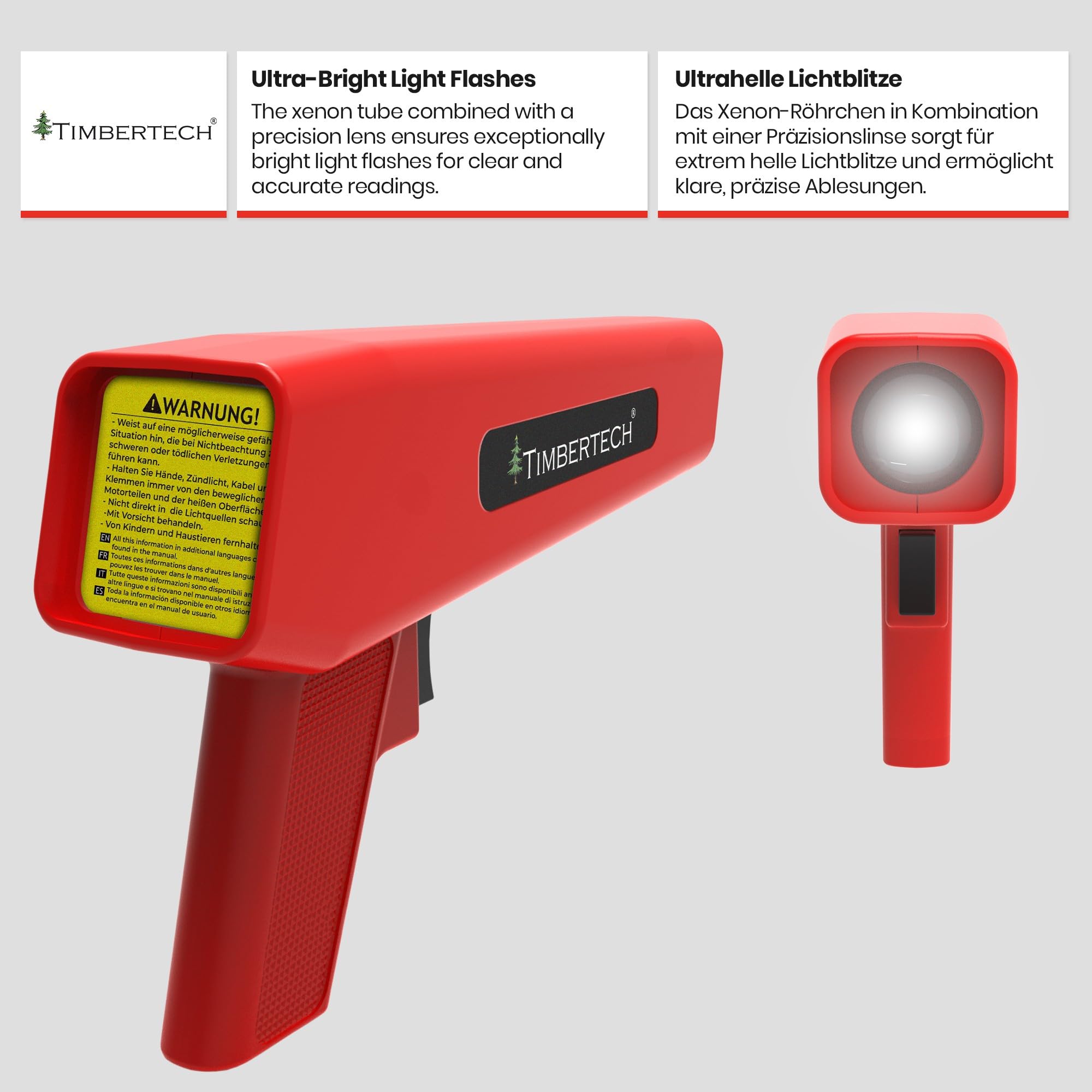 Pistolet Lumineux D'allumage Avec écran Numérique LED - Pour Moteurs Essence 9-16V (voiture, Tondeuse…) - Flash Xénon, Câble 1m