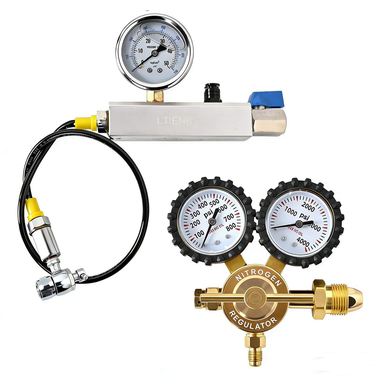 Nitrogen Shock Absorber Filling Kit With Schrader Valve Nitrogen Shock Absorber Filling Tool Compatible with Off-road Bike, ATV, ATC, UTV, Dirt Bike