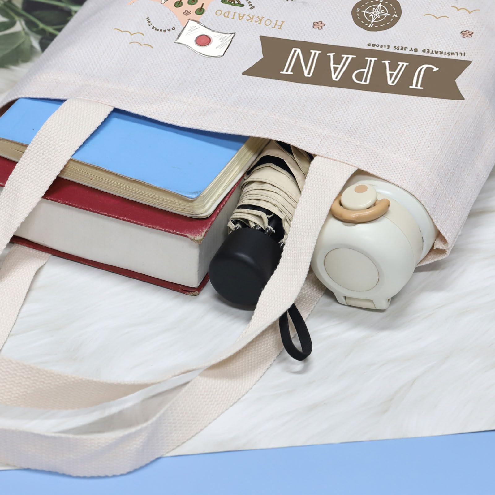 VAMSII Japanese Landmarks & Animals Lover Tote Bag - Tokyo Souvenir