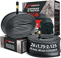 Vista 1 de Fincci Empareja tubo de bicicleta de 26 pulgadas con válvula Schrader – Tubos duraderos para neumáticos de bicicleta de 26 x 1.75/1.95/2.0/2.1/2.125