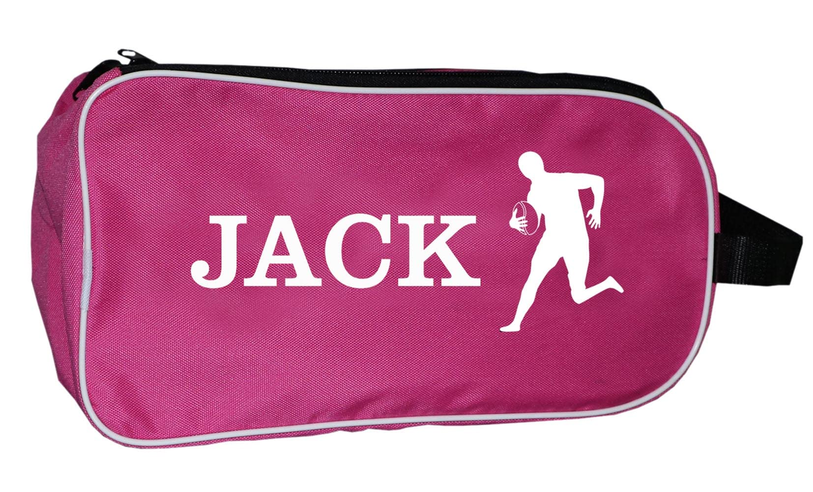 Personalized SPORT Football Boot Bag,Shoes bag, School, Sports, PE (Pink_Rugby_Player)-picture-30