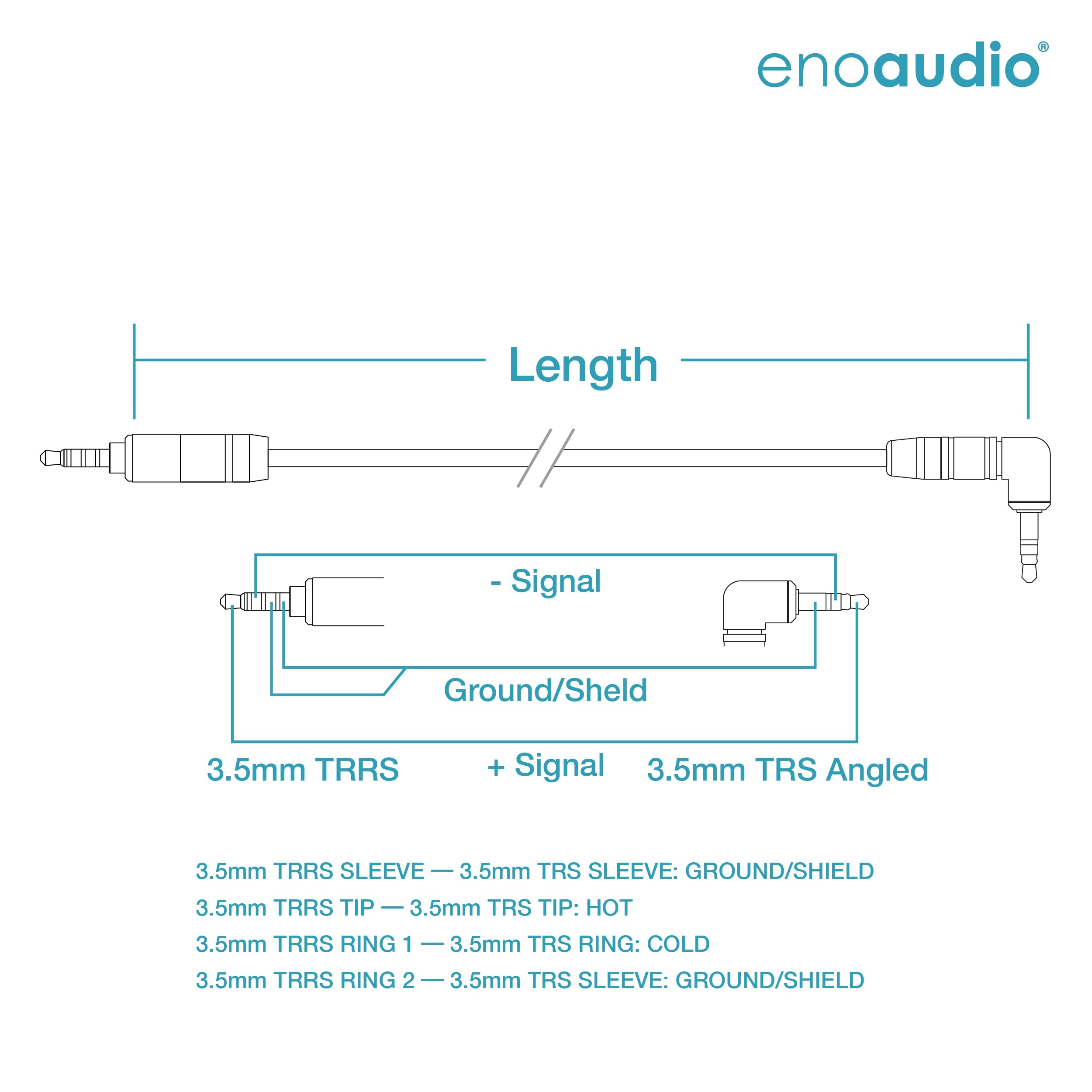 enoaudio Mogami 2893 Quad HiFi kabel do słuchawek SONY MDR-1A | Neutrik Gold 3,5 mm mini jack 3-biegunowy - 3,5 mm mini jack 4-biegunowy, 10 m