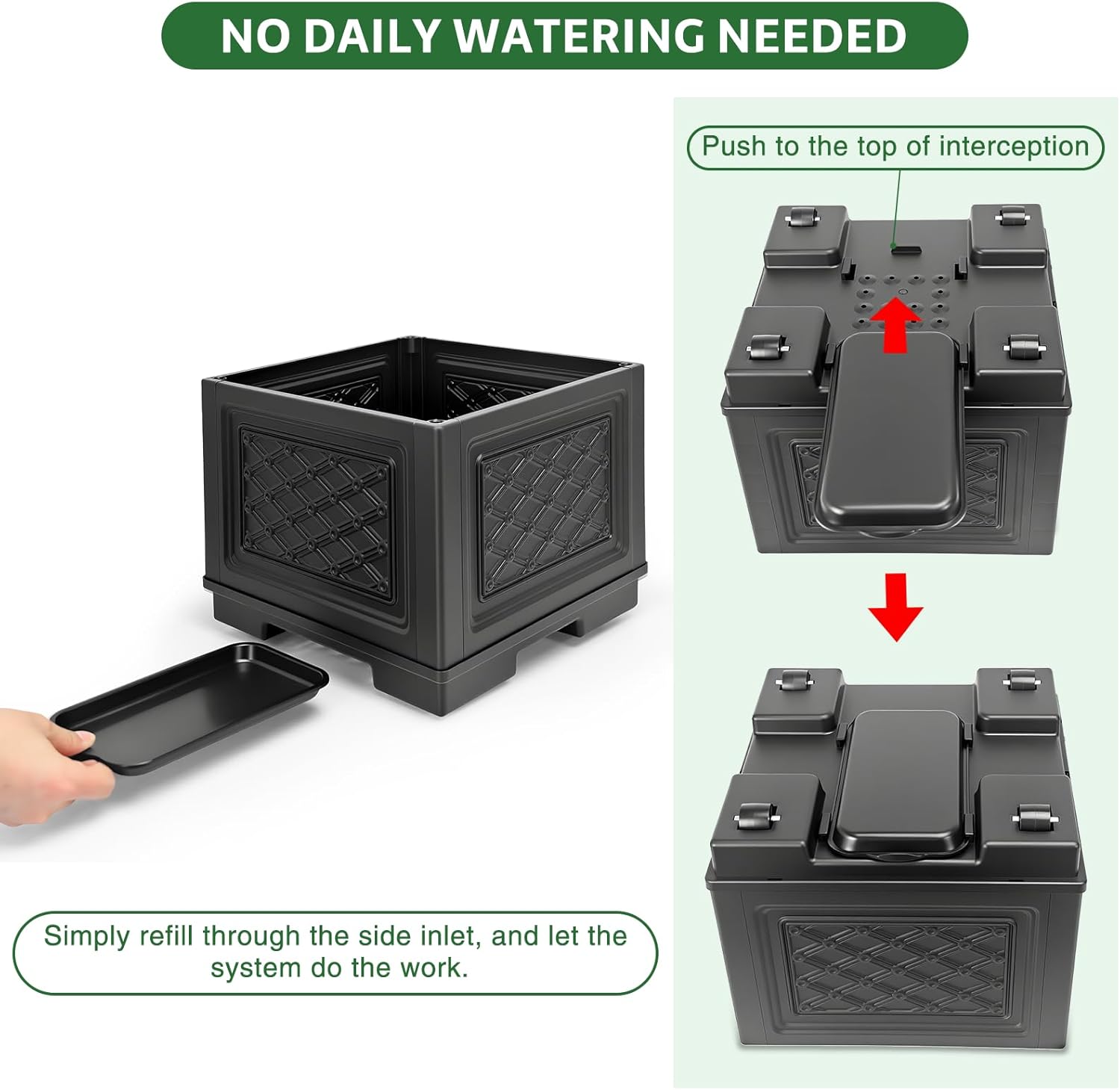 Tomato Planter with Wheels, 57" Self Watering Raised Garden Bed with Tomato Cage & Trellis for Light Climbing Plants, Cherry Tomatoes, Clematis, Herbs, Indoor & Outdoor Gardening for Patios, 2 Pack