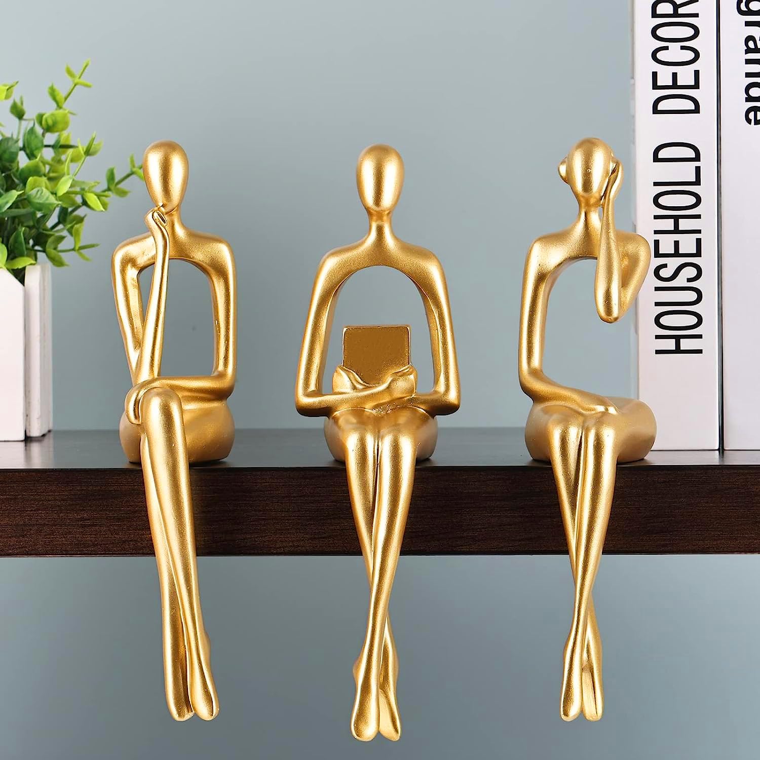 XYQXYQ Sitzende Figur, Abstrakte Skulptur Einer Denkenden Pe
