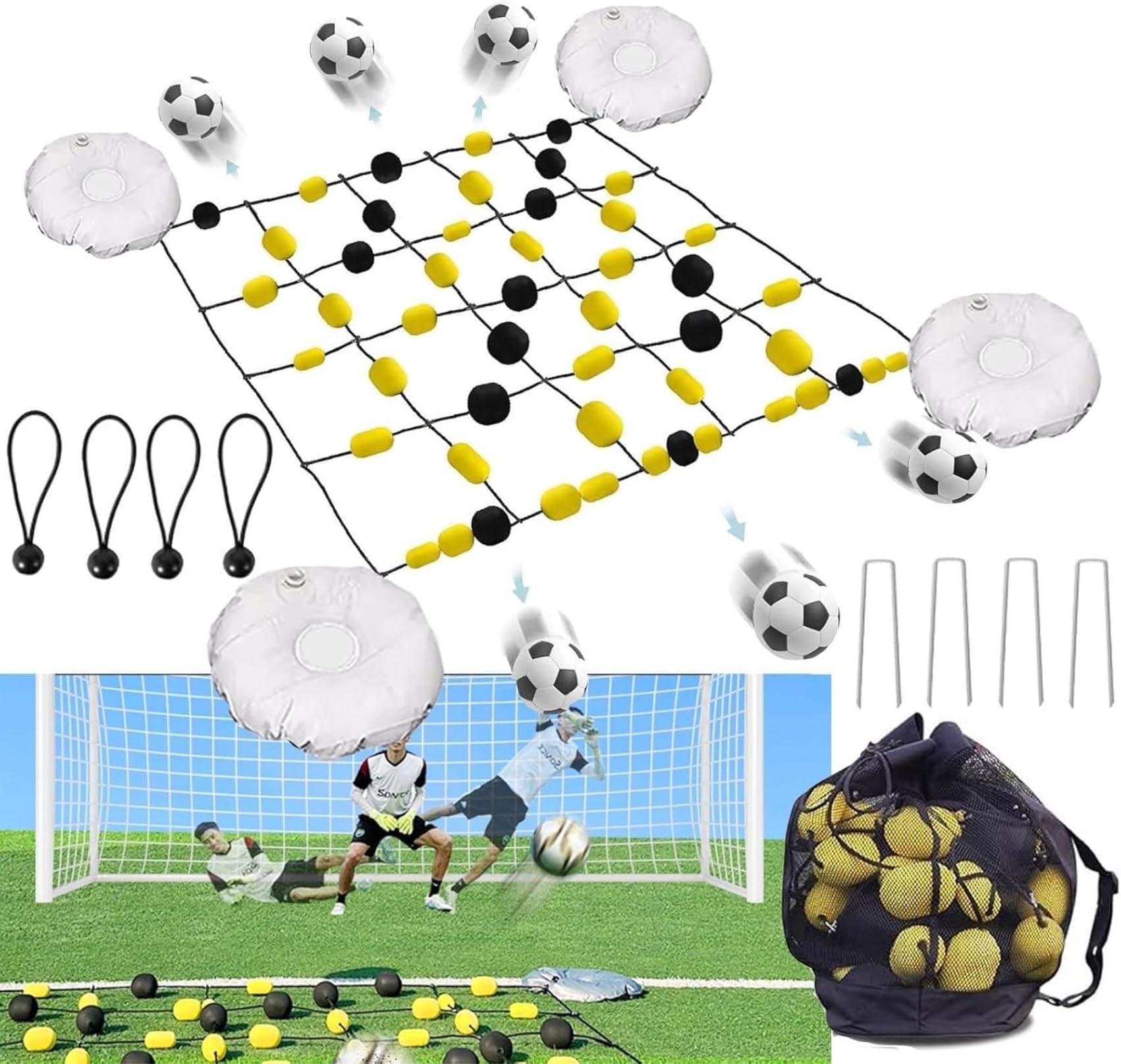 Eiwitany Soccer Goalkeeper Rebound Board – Adjustable Reflex Training Aid for Agility & Reaction Speed | Enhance Goalkeeping Skills (2×1.6m)